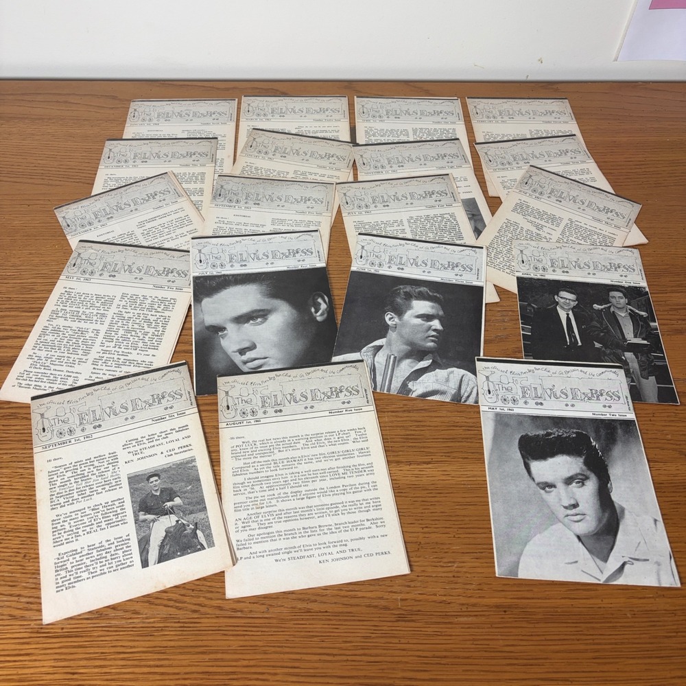Vintage The Elvis Express Fan Club Newsletters Lot 1962-1964 Great Britain